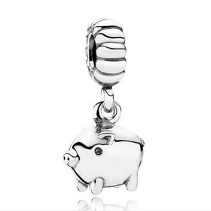 Pandora Retired Sterling Silver Piggy the Pig Animal Dangle 791094